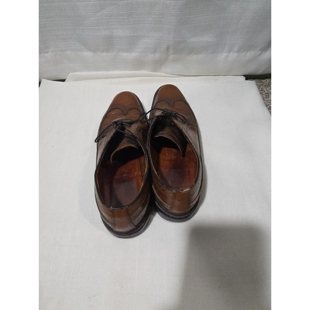 Mems 9.5 B  Brown Leather Longwings Oxford Shoes Dress Shoes Vintage